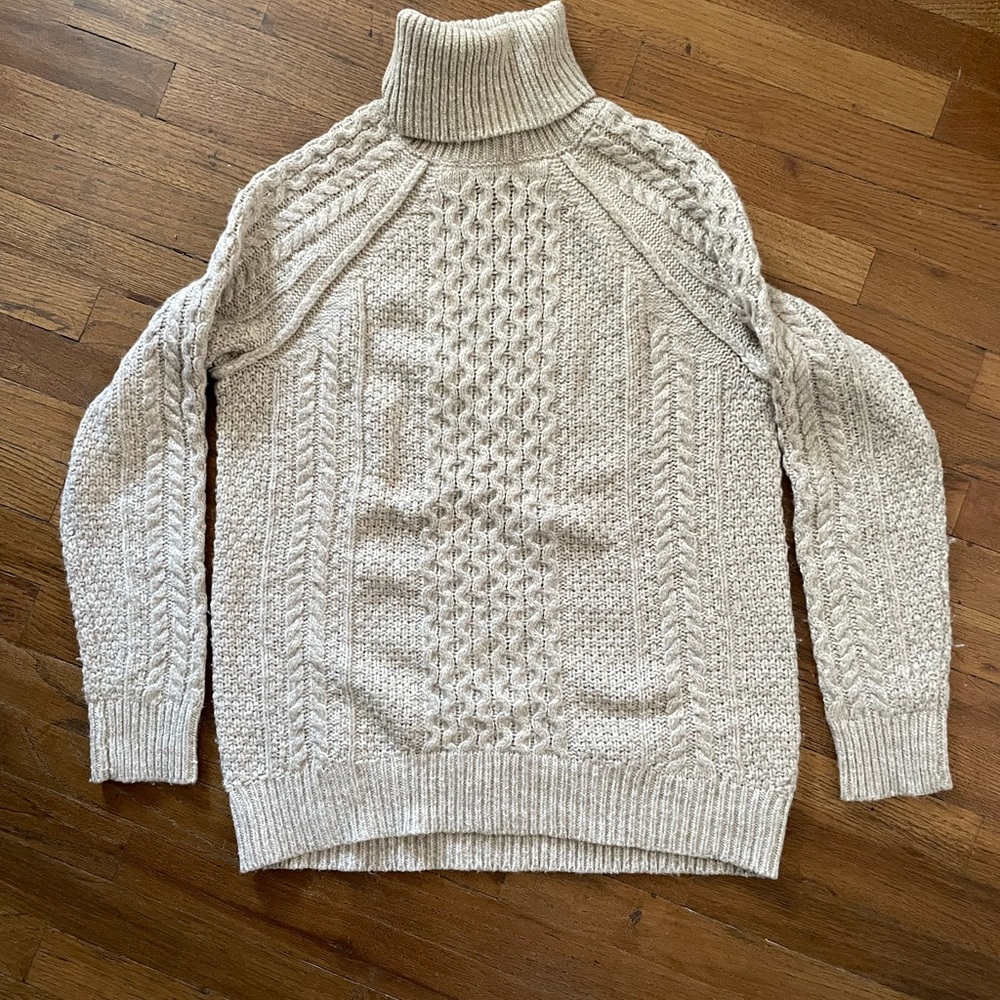 Vince Light Oatmeal Cashmere Knit Pullover - image 1